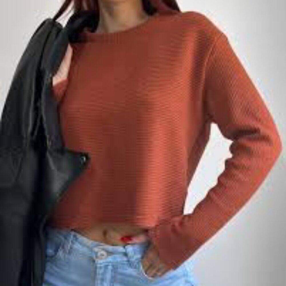 FREE PEOPLE RUST COLOR OVERSIZED SWEATER SIZE SMALL (OVERSIZED)